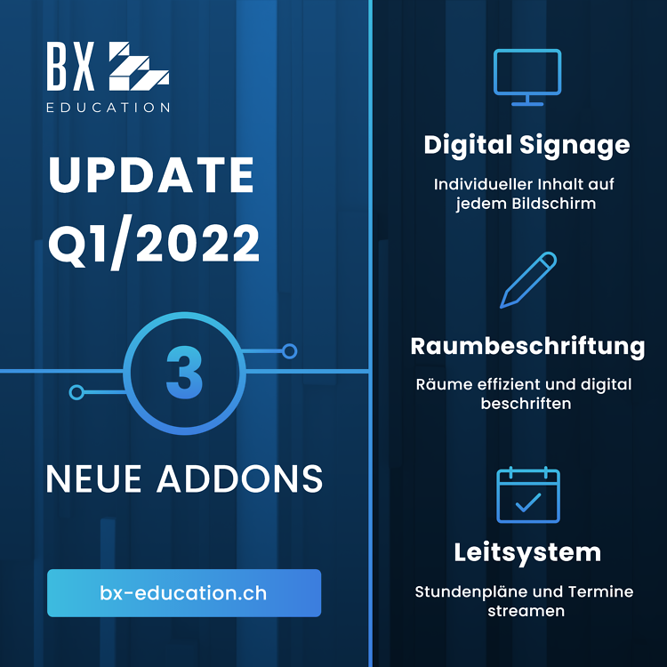 BX EDUCATION neue Addons Übersicht